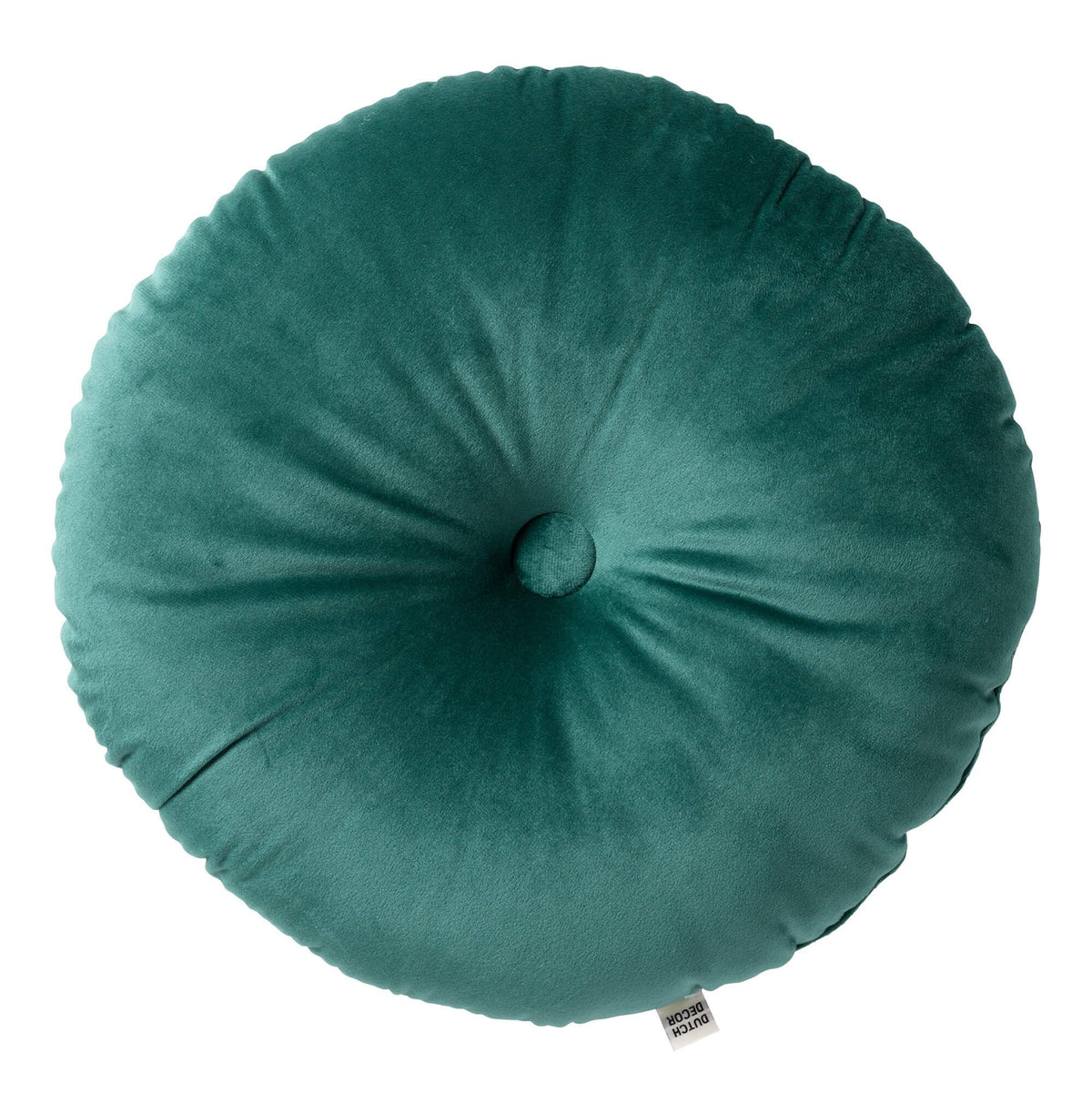 Dutch Decor Olly - Kussen Ø38 cm - Rond fluweel - Alsemgroen - Groen