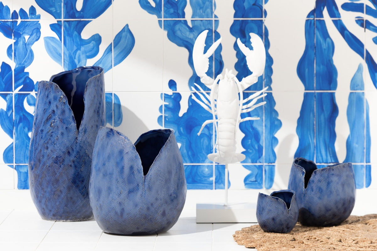 J-Line decoratie Kreeft Op Voet - polyresin - wit