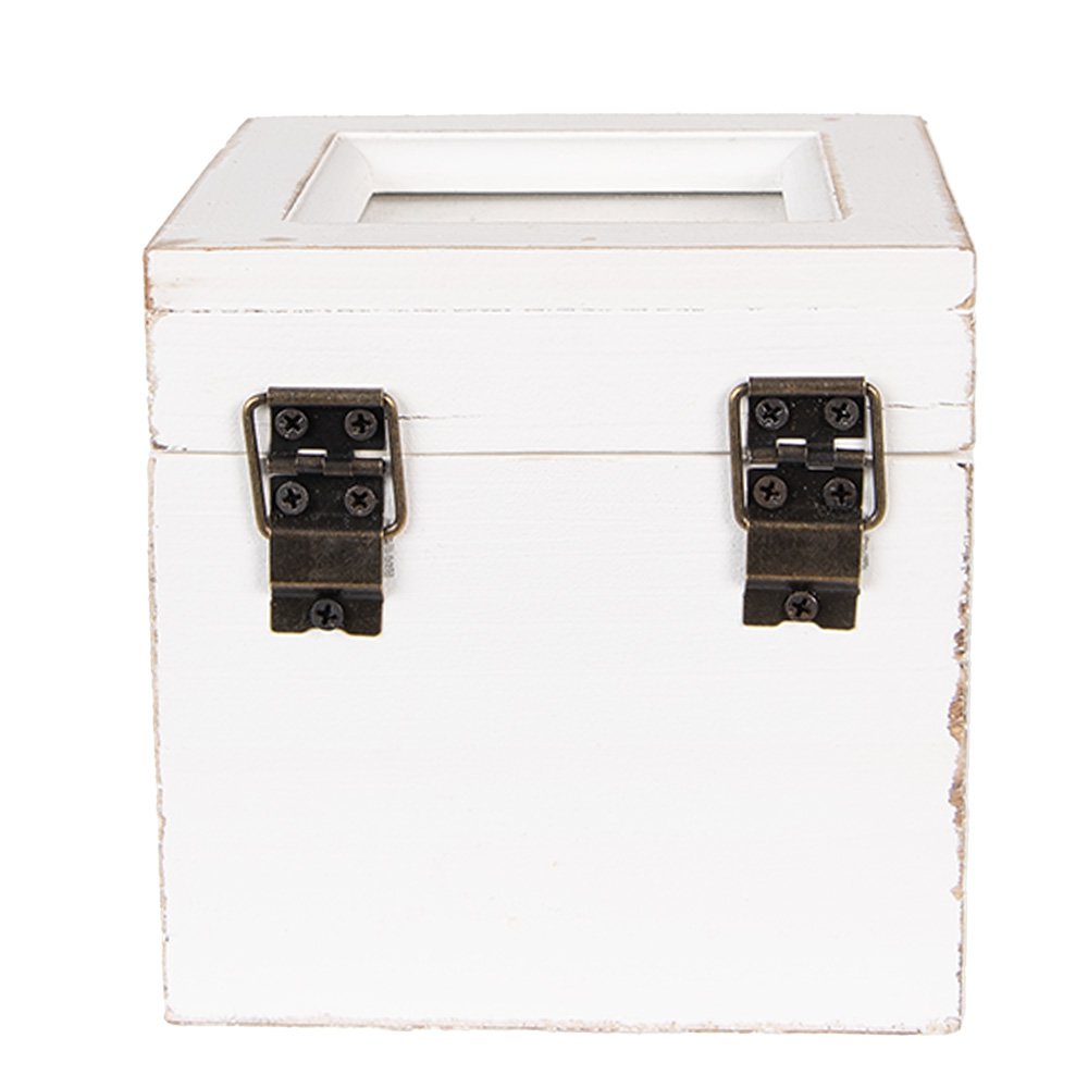 Theedoos 12x12x12 cm Wit Hout