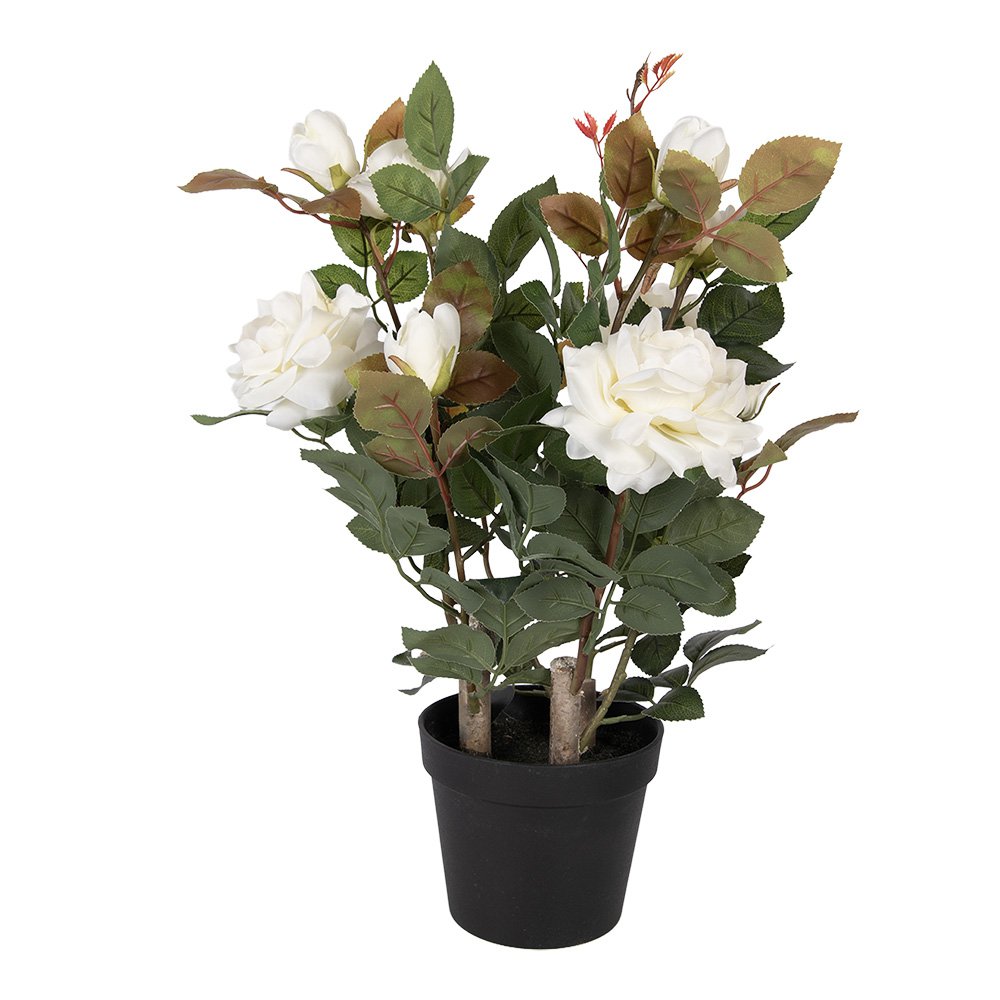 Kunstplant Roos 20x20x55 cm Wit Kunststof