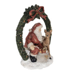 Kerstdecoratie met LED-verlichting Kerstman 23 cm Rood Polyresin