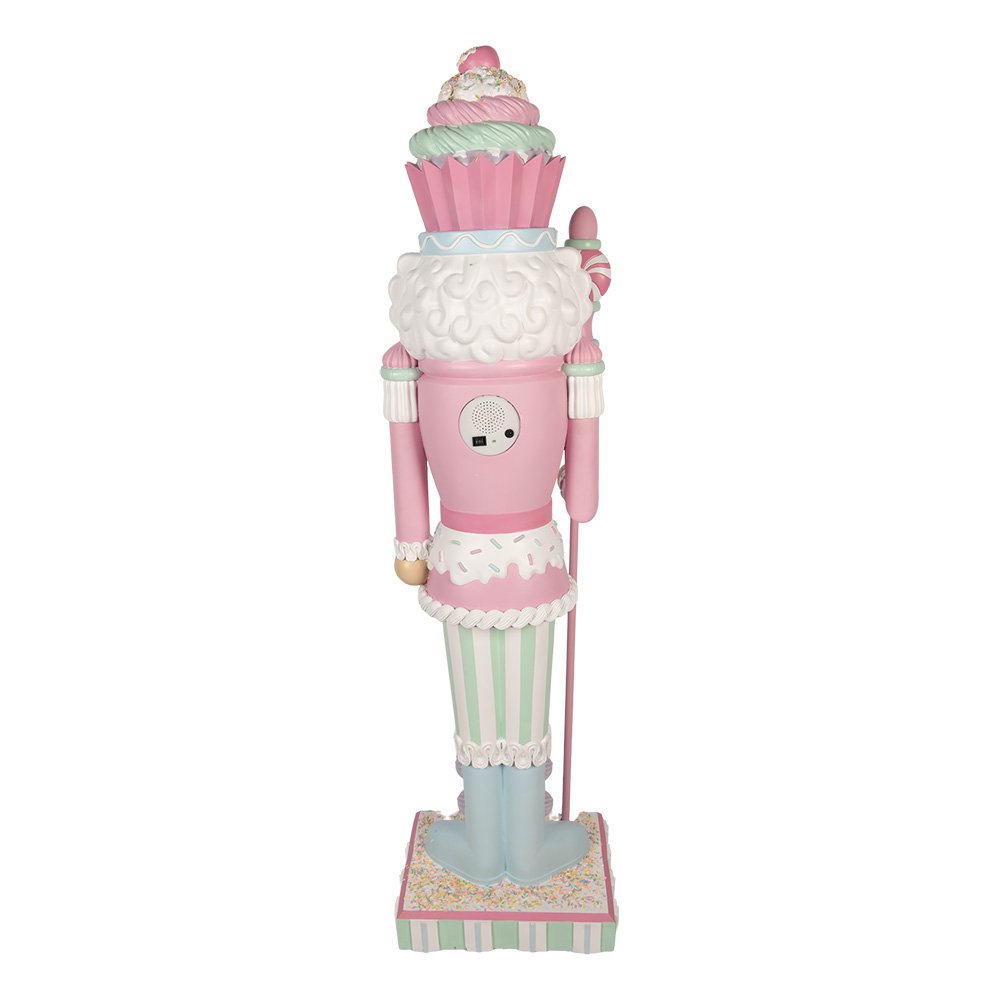 Kerstdecoratie met LED-verlichting Notenkraker 44x33x152 cm Roze Kunststof