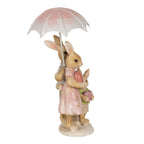 Beeld Konijn 15 cm Bruin Roze Polyresin Paasdecoratie