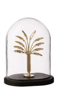 J-Line stolp Palmboom - glas - zwart/goud - L
