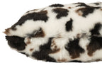 J-Line Kussen met koeienmotief - polyester - wit/donkerbruin