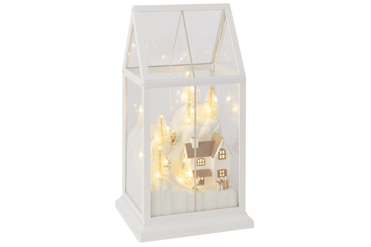 J-Line Ledkerstdorp - glas/synthetisch - wit/goud - small