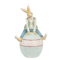 Beeld Konijn 31 cm Bruin Blauw Polyresin Paasdecoratie