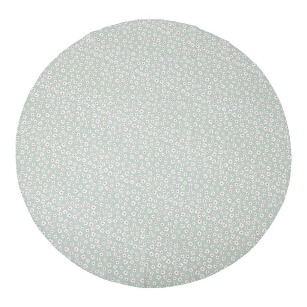 Daisy Flowers Tafelkleed Textiel groen rond 160cm