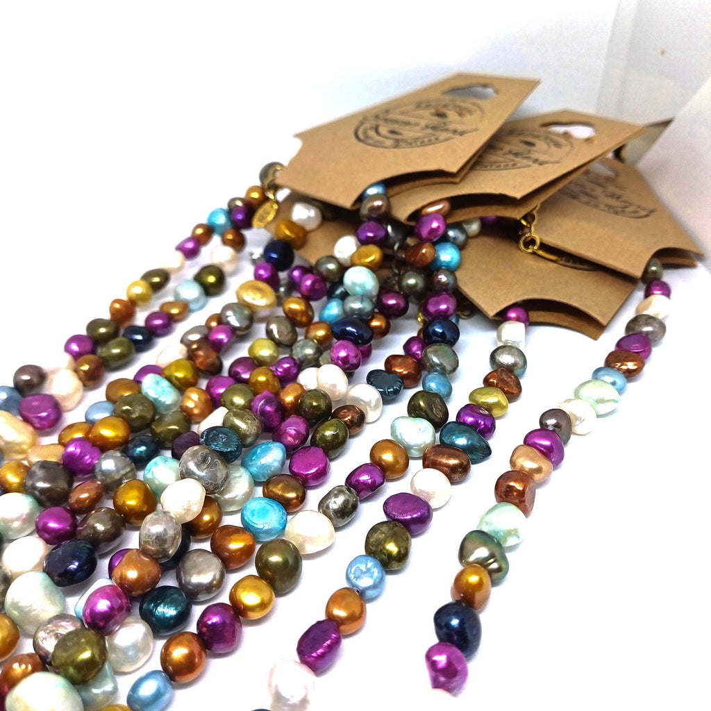 Kleurrijke zoetwaterparel ketting Galaxy