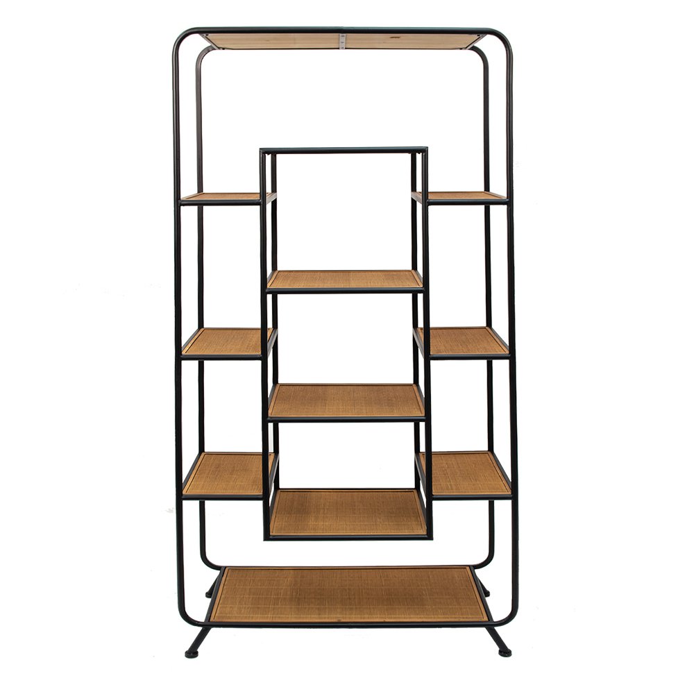 Wandrek Bruin Zwart, Hout en IJzer 80x32x169 cm