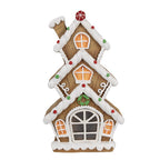 Gingerbread house met LED 24x11x41 cm Bruin Kunststof Peperkoekhuisje