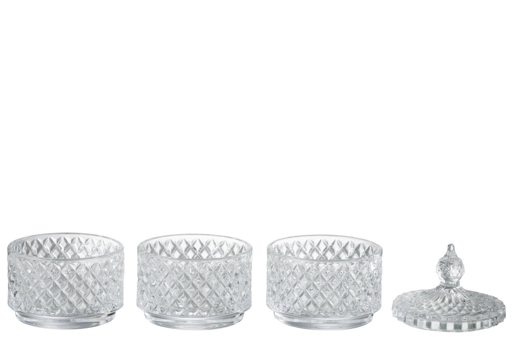 J-Line voorraadpot 3 Lagen - glas - transparant