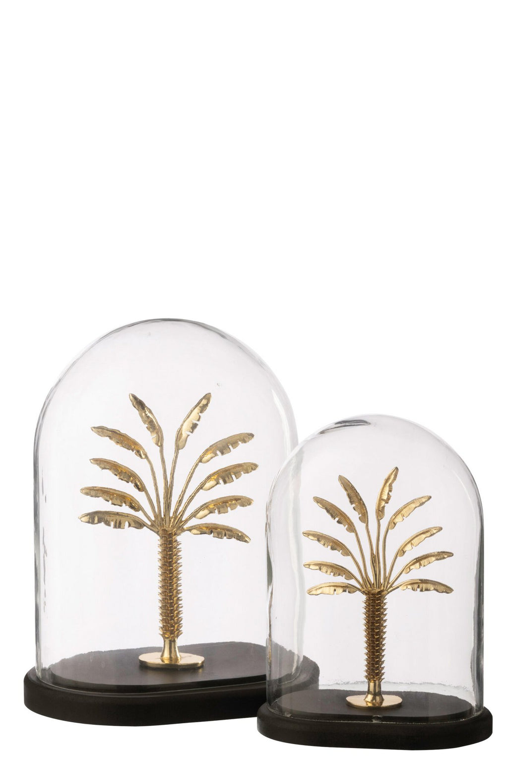 J-Line stolp Palmboom - glas - zwart/goud - L