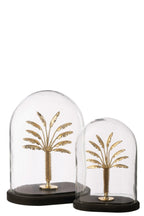 J-Line stolp Palmboom - glas - zwart/goud - L