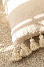 J-Line kussen Kwastje - katoen - beige