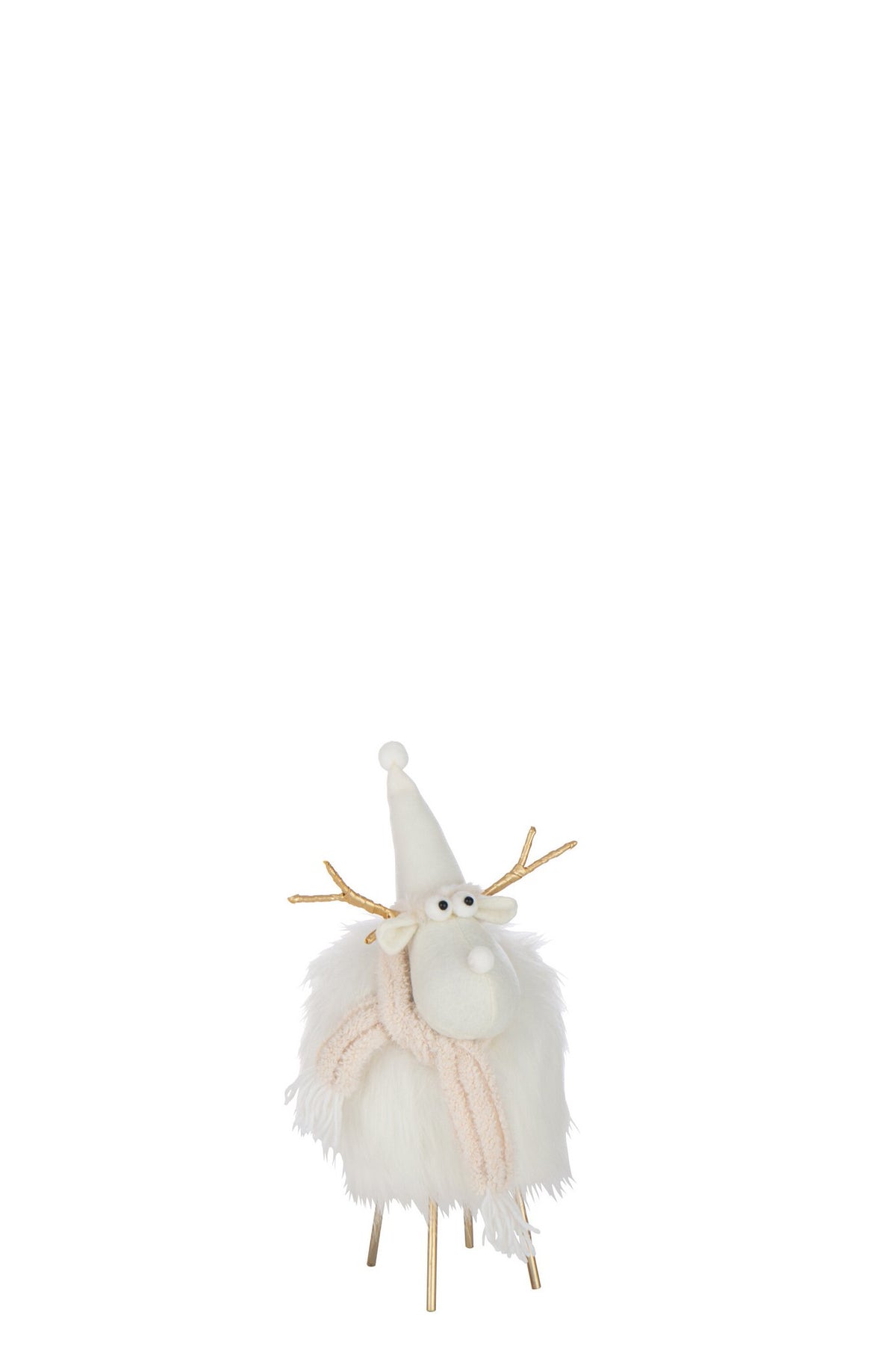 J-Line figuur Rendier - polyresin - wit/beige - S