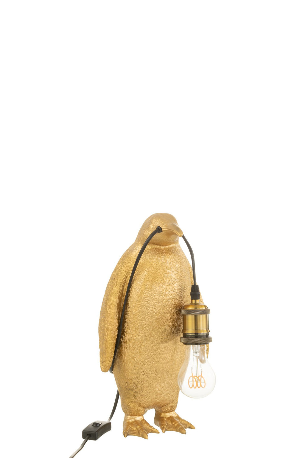 J-Line tafellamp Pinguïn - polyresin - goud - small