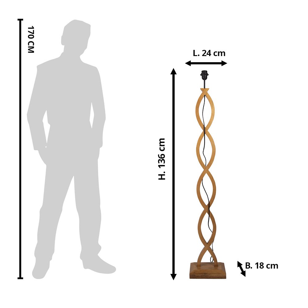 Vloerlamp 24x18x136 cm E27/max 1x60W