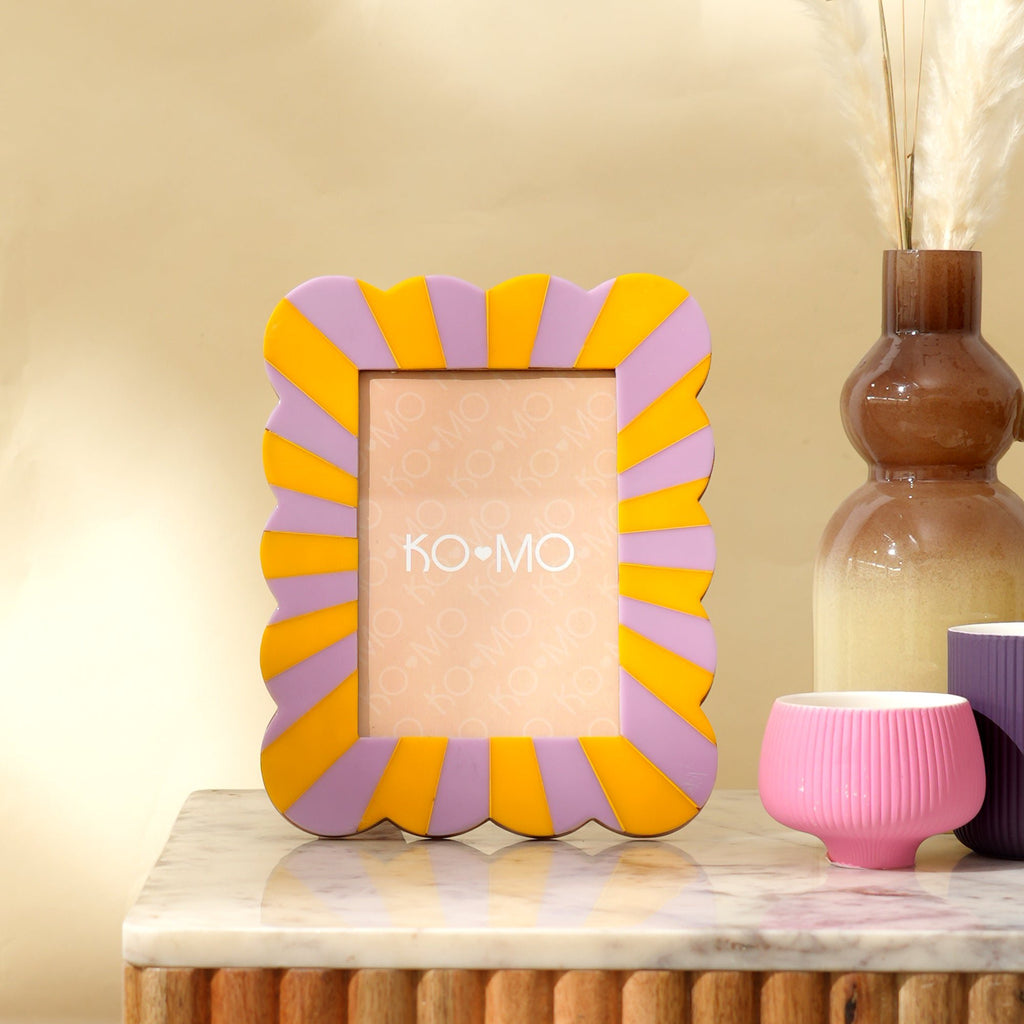 Paars en oranje schulphars fotolijst 5x7 inch