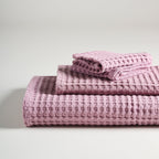 Katoenen wafelhanddoek - Krijtbadset