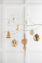 J-Line hanger Boom + Kralen - glas - goud - doos van 4