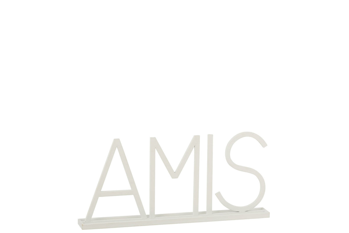 J-Line decoratie Amis - metaal - wit
