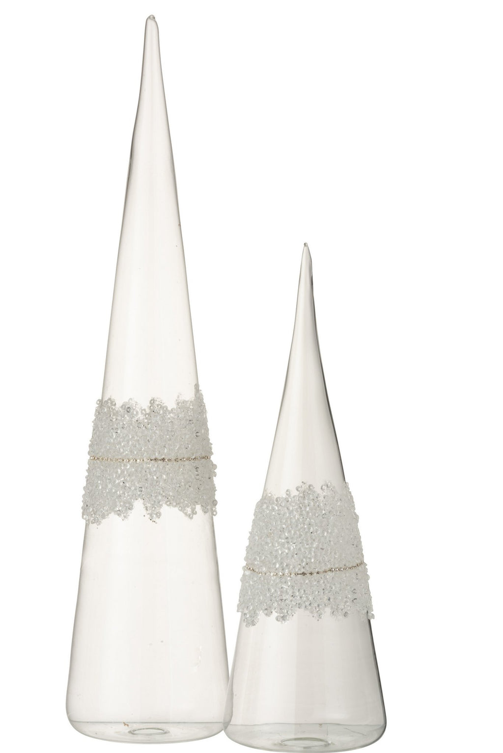 J-Line decoratie Kegel - glas - transparant - large