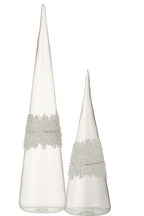 J-Line decoratie Kegel - glas - transparant - large