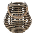 Windlicht Ø 23x23 cm Bruin Hout Kaarsenhouder