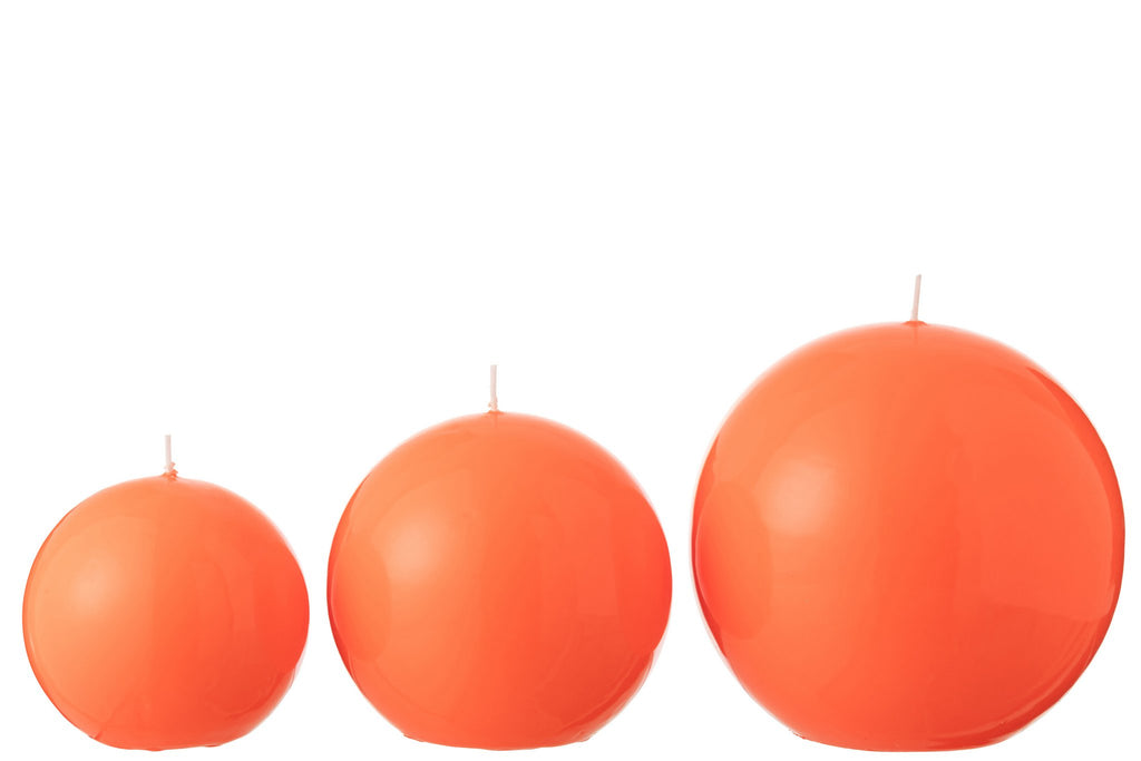 J-Line Kaars Bol Wax Fluo Rood - 50 Uur