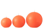 J-Line Kaars Bol Wax Fluo Rood - 50 Uur