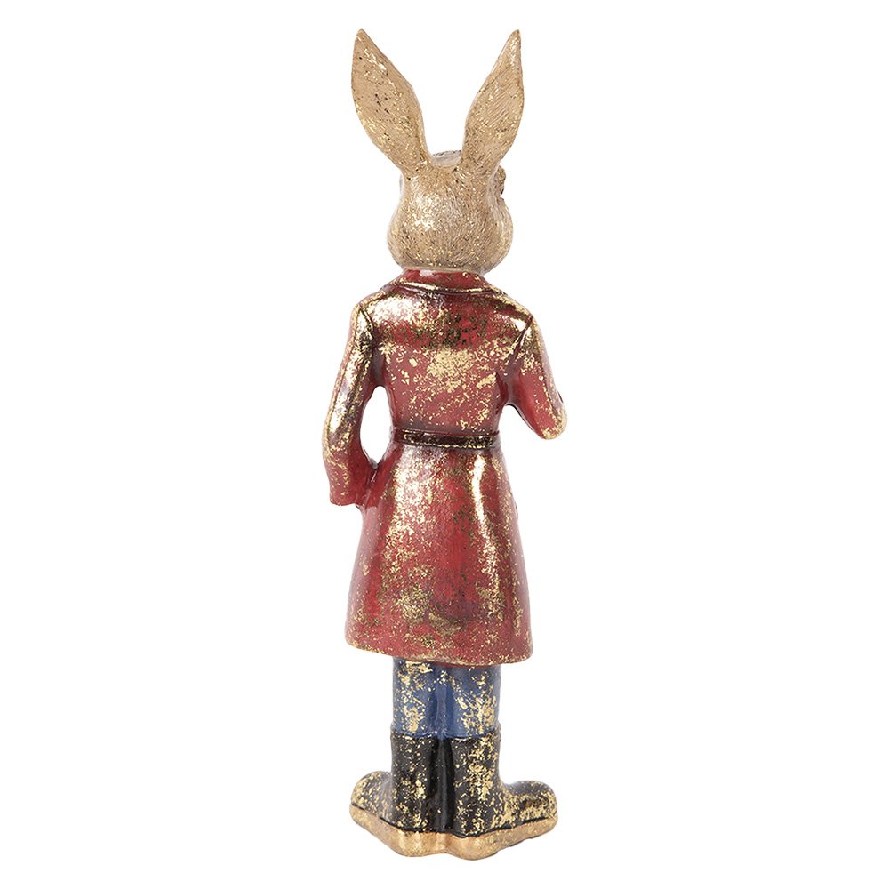 Decoratie Beeld Konijn 25 cm Bruin Rood Kunststof