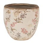 Bloempot Ø 14x14 cm Beige Roze Keramiek Bloemen Bloempot Binnen