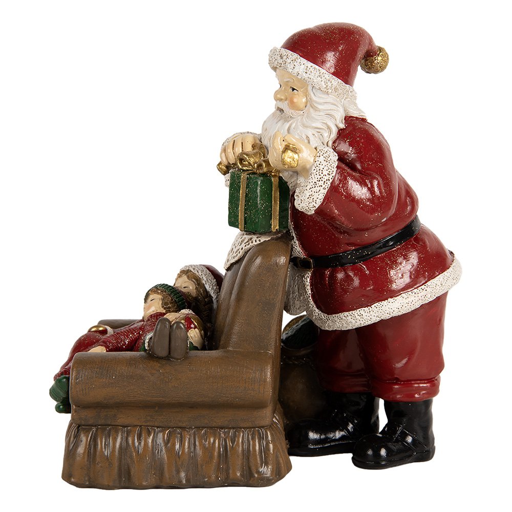 Kerstdecoratie Beeld Kerstman 17x13x18 cm Rood Kunststof