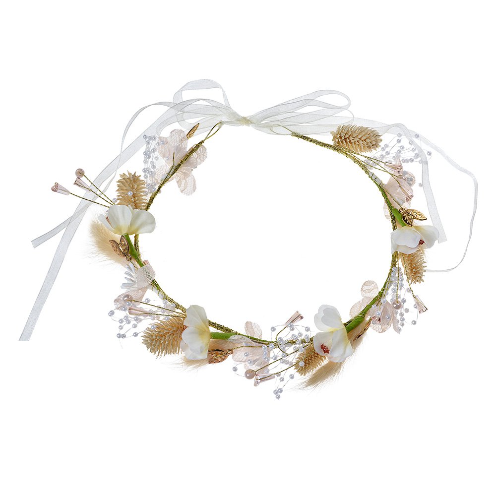 Haarband Meisje Wit Synthetisch Bloemen Haarband Dames