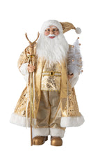 J-Line decoratie kerstman - kunststof - goud - large