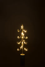 J-Line decoratie Boom - ijzer - wit - M - LED lichtjes