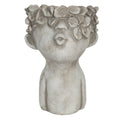 Bloempot 11x11x18 cm Grijs Steen Bloempot Binnen