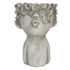 Bloempot 11x11x18 cm Grijs Steen Bloempot Binnen
