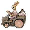 Beeld Konijn 13x7x12 cm Roze beige polyresin