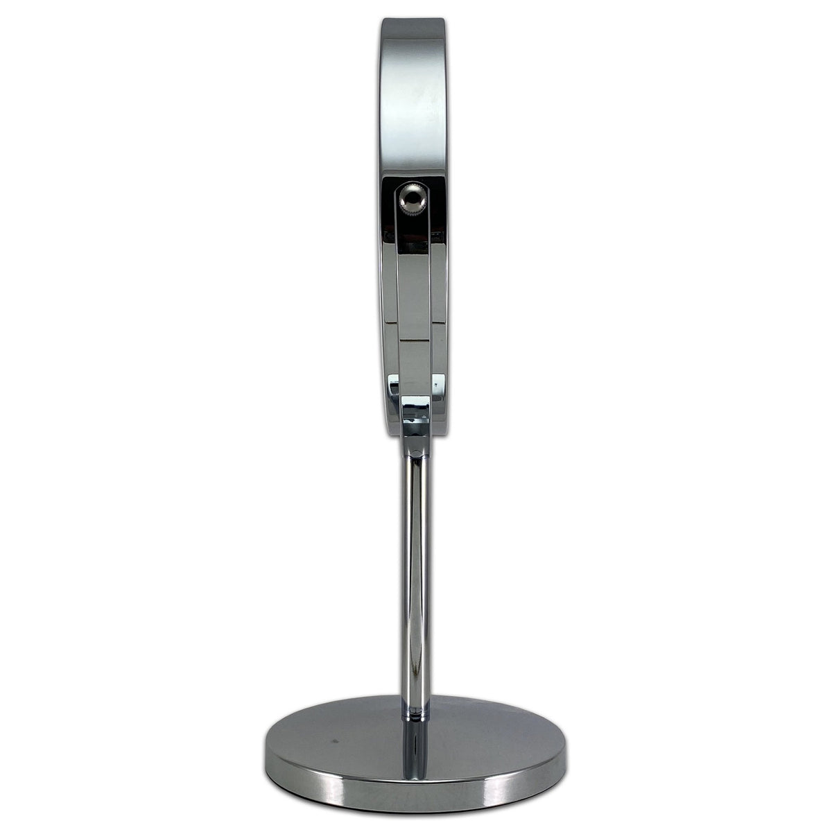 Metalen oplaadbare LED make-up spiegel zilver / Ø17,5cm