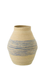 J-Line mand Gestreept - zeegras - naturel/blauw - S