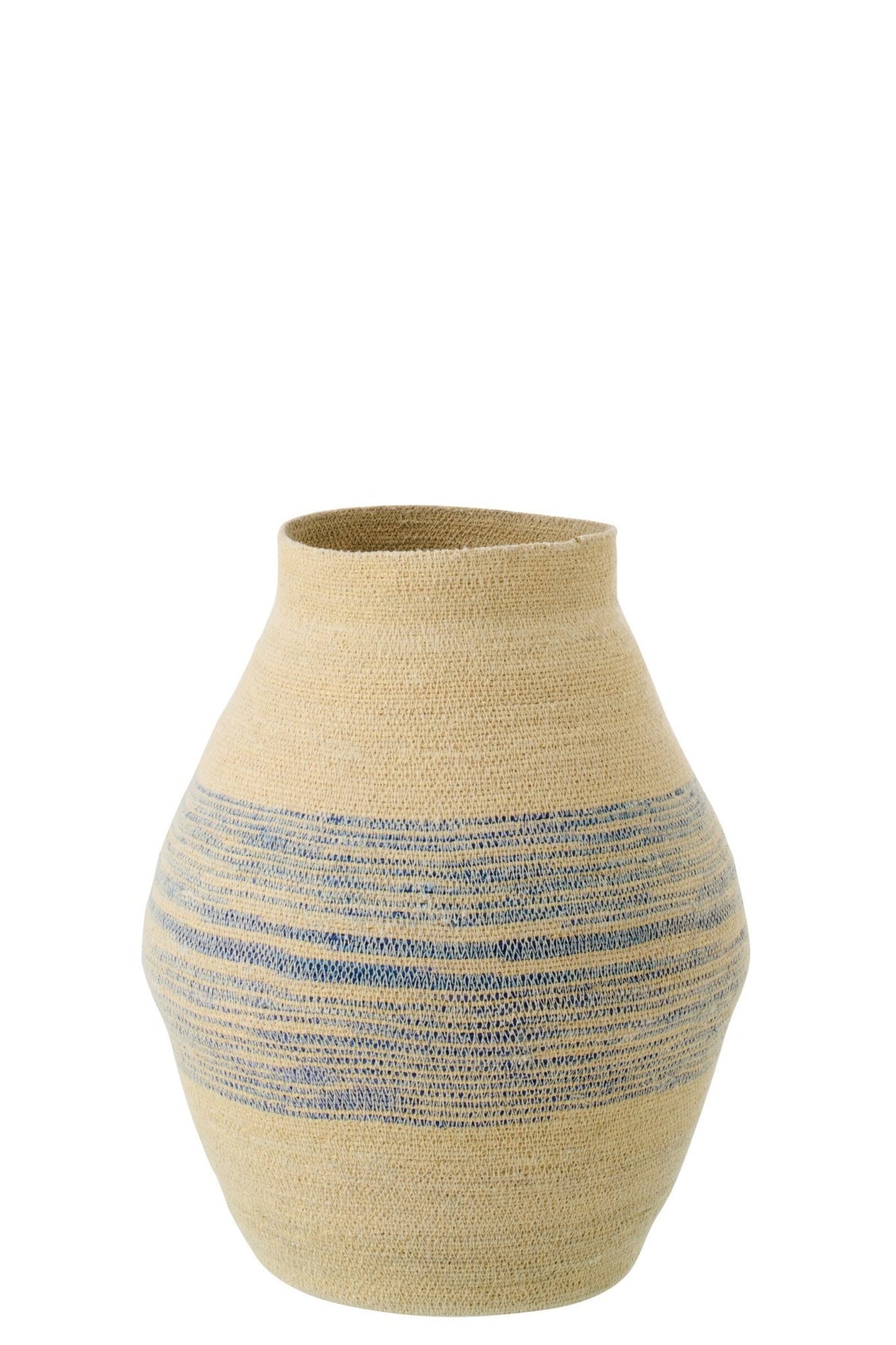 J-Line mand Gestreept - zeegras - naturel/blauw - S