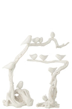 J-Line decoratie Vogel Op Tak - polyresin - wit - L