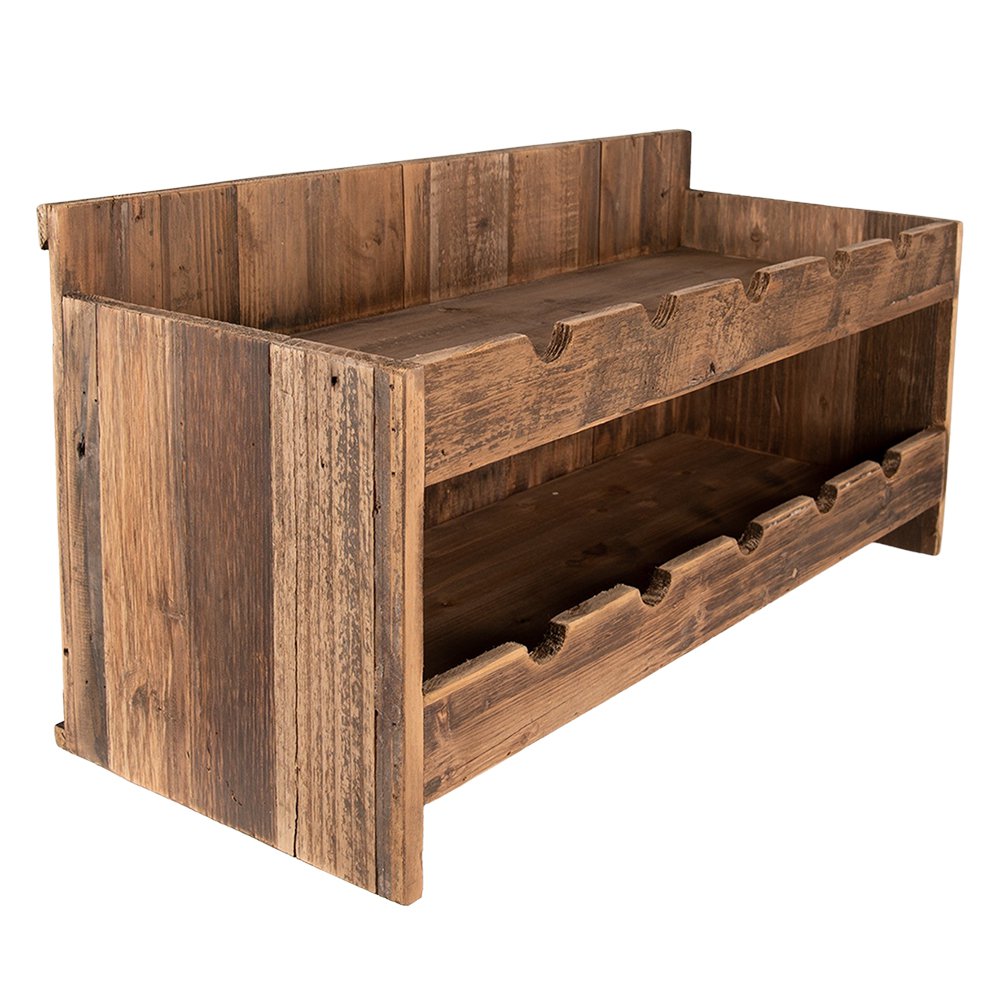 Wijnrek 65x28x33 cm Bruin Hout Flessenrek