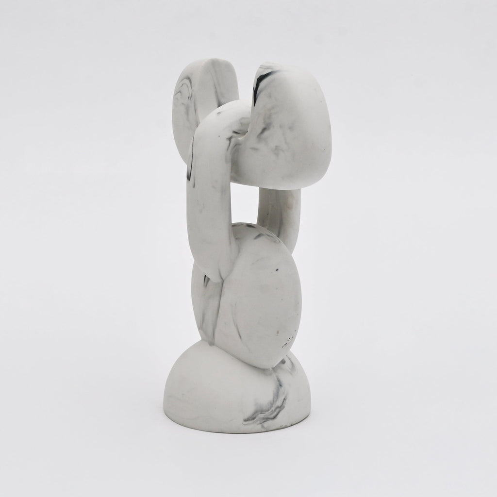 Moderne abstracte marmerlook sculptuur voor hedendaagse