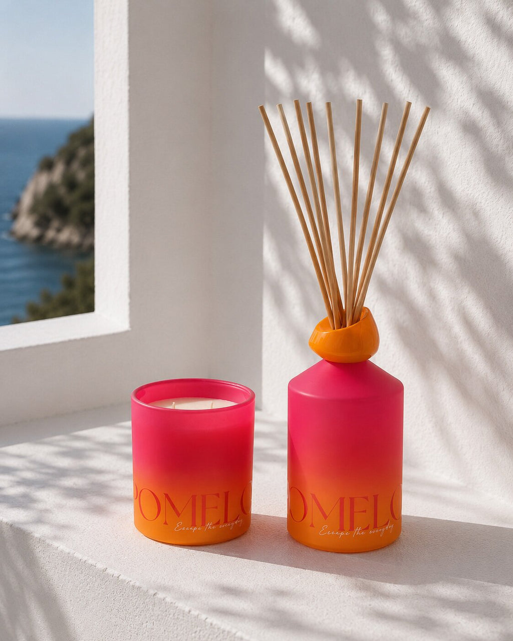 J-Line geurstokjes Oasis - Summer In The Air - glas - roze - large