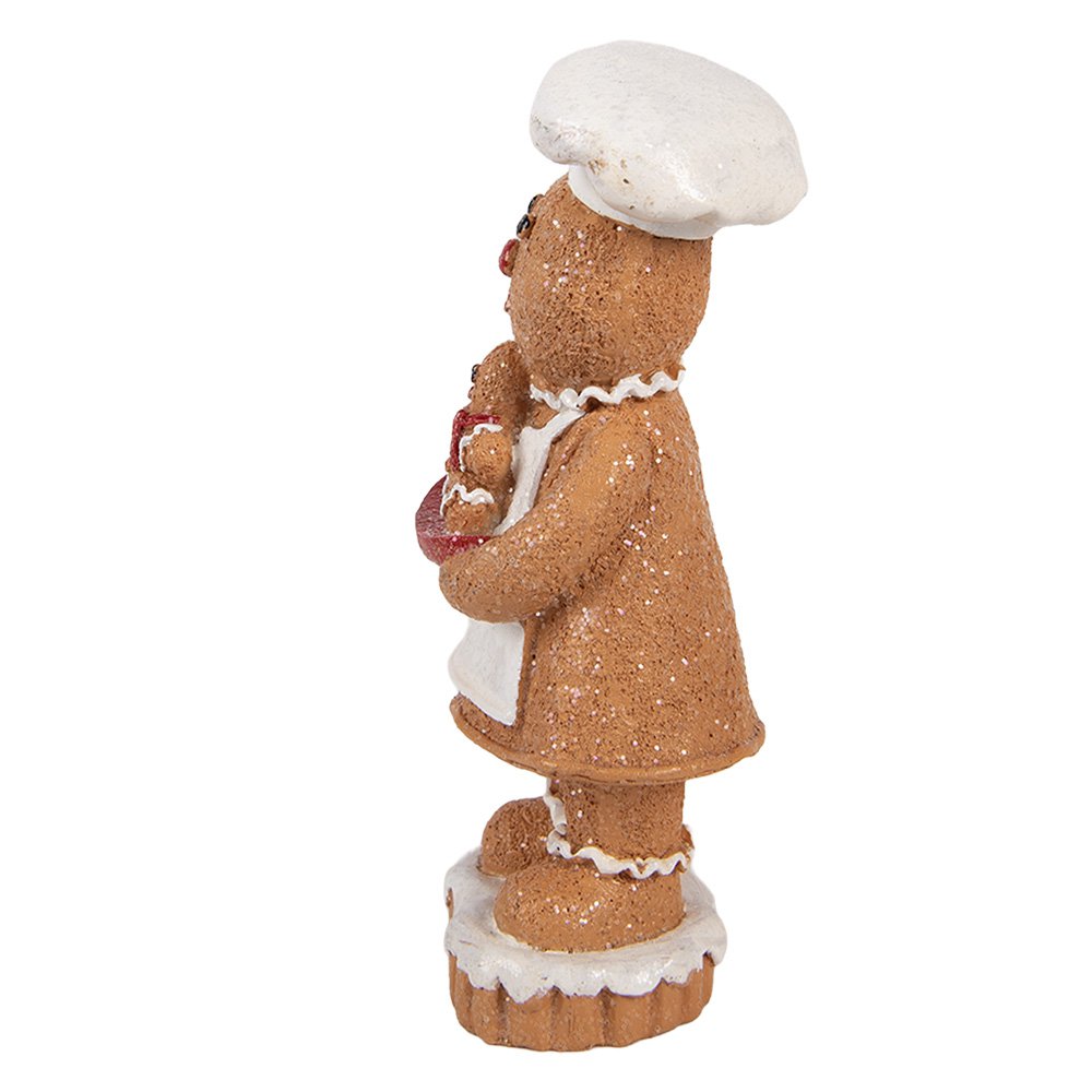 Kerstdecoratie Beeld Gingerbread man 7x6x15 cm Bruin Kunststof