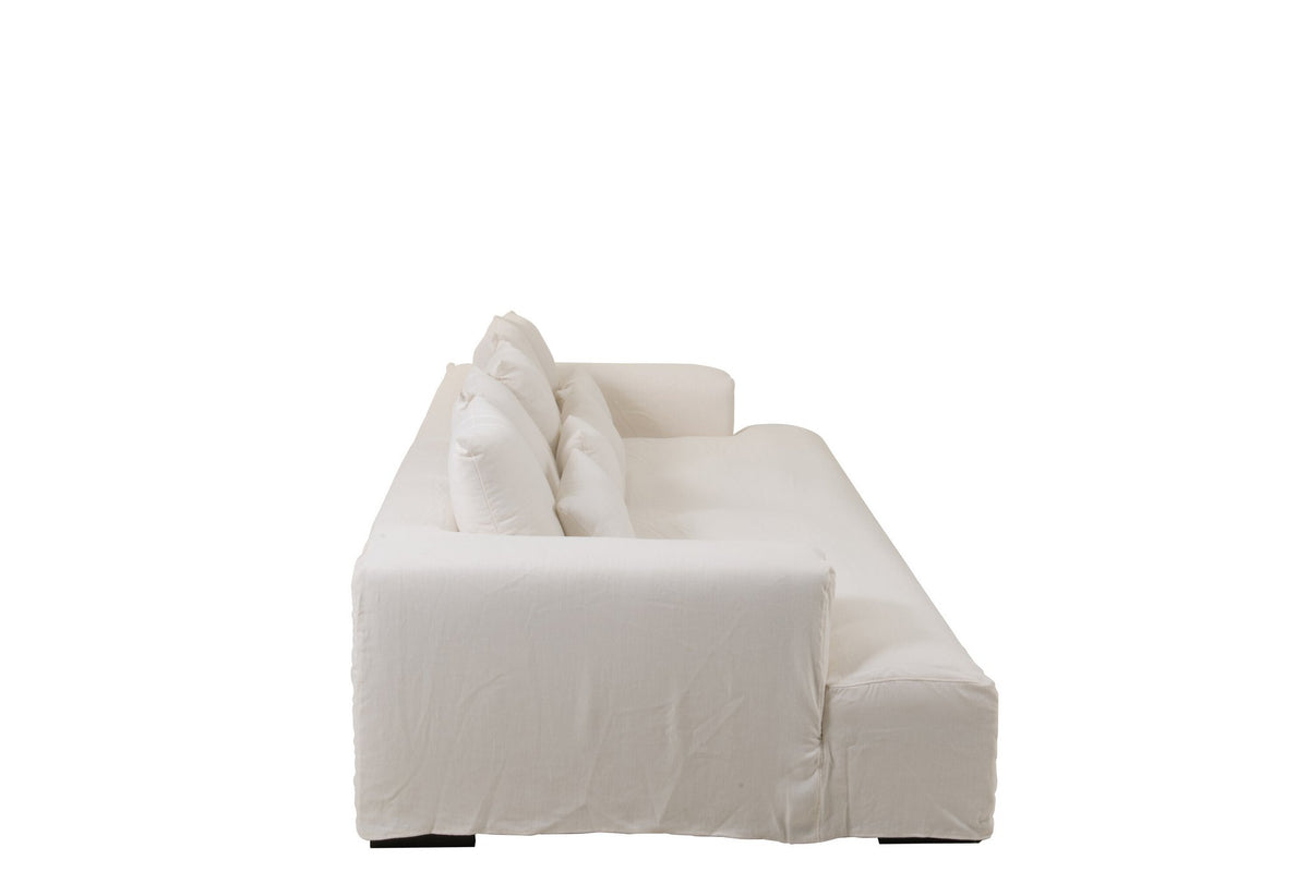 J-Line Hoes Voor Zetel+9 Kussens Diep Monaco Linnen Xxl Marshmallow Wit