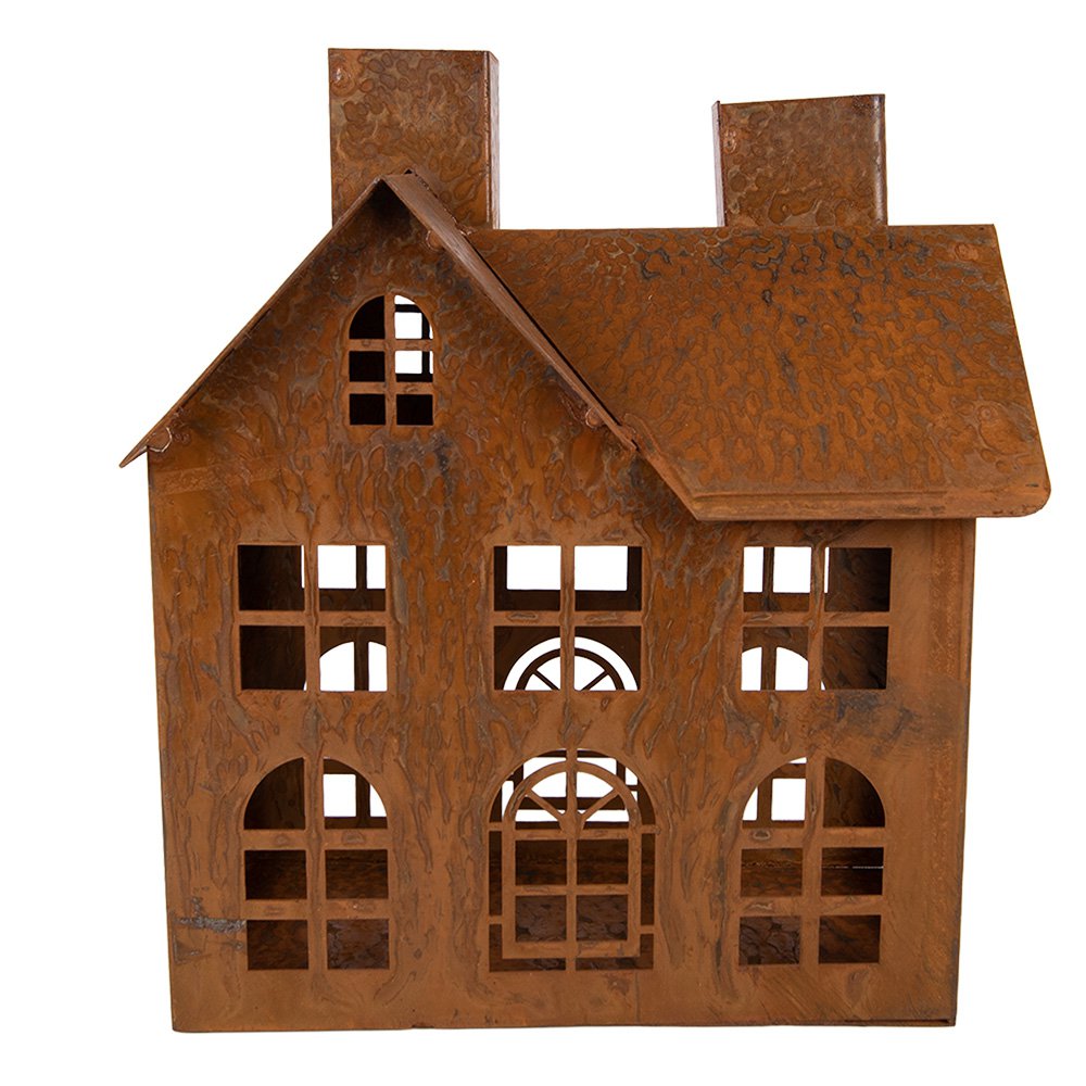 Decoratie Beeld Huis 17x9x22 cm Bruin Metaal